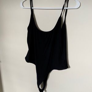 Black Tank Top Bodysuit Shein